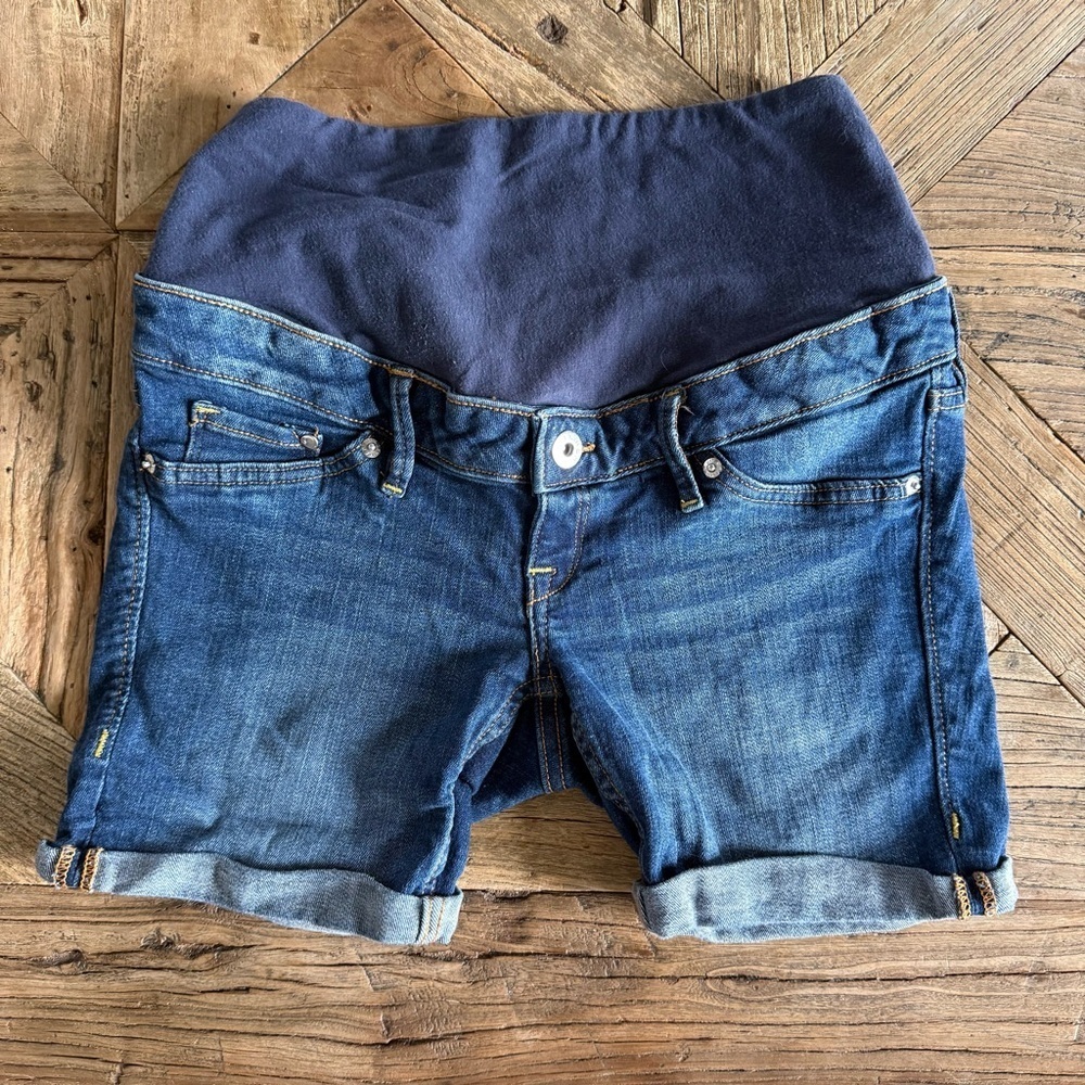 H&M Navy Blue Denim Maternity Women's Shorts Size 6